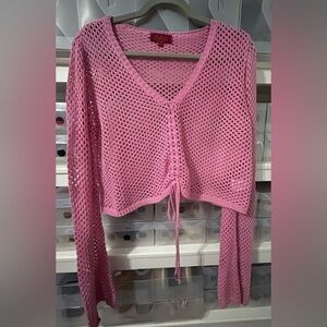 Listicle Pink Crochet Top